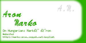 aron marko business card